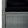  2 db világosszürke polyrattan kerti szék párnával