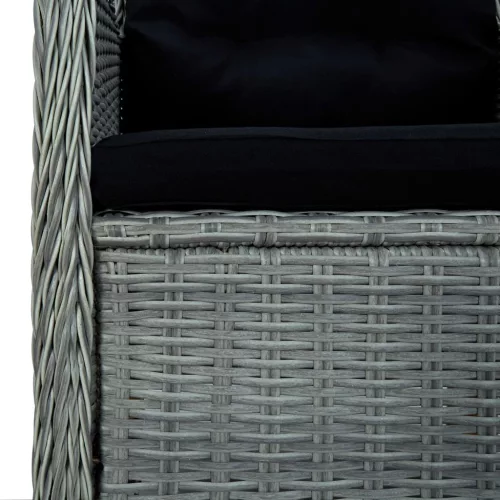  2 db világosszürke polyrattan kerti szék párnával