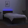  fekete szövet rugós és LED-es ágy matraccal 100x200 cm