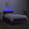  barna szövet rugós és LED-es ágy matraccal 100x200 cm