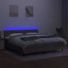  tópszínű szövet rugós és LED-es ágy matraccal 160x200 cm