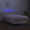  krémszínű szövet rugós és LED-es ágy matraccal 80 x 200 cm
