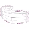  krémszínű szövet rugós és LED-es ágy matraccal 80 x 200 cm