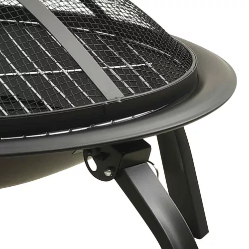  2 az 1-ben acél tűztál és grillező piszkavassal 56 x 56 x 49 cm