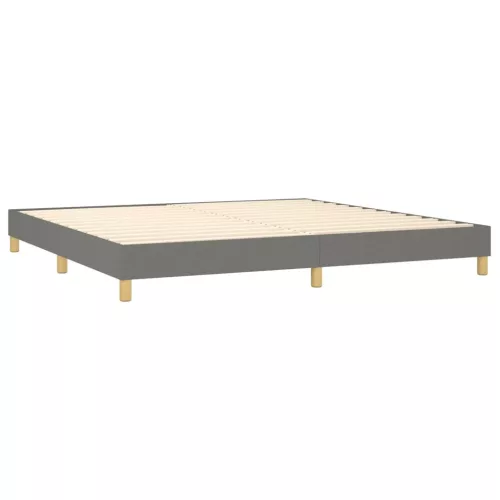  sötétszürke szövet rugós és LED-es ágy matraccal 200x200 cm