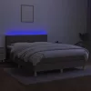  tópszínű szövet rugós és LED-es ágy matraccal 140x190cm