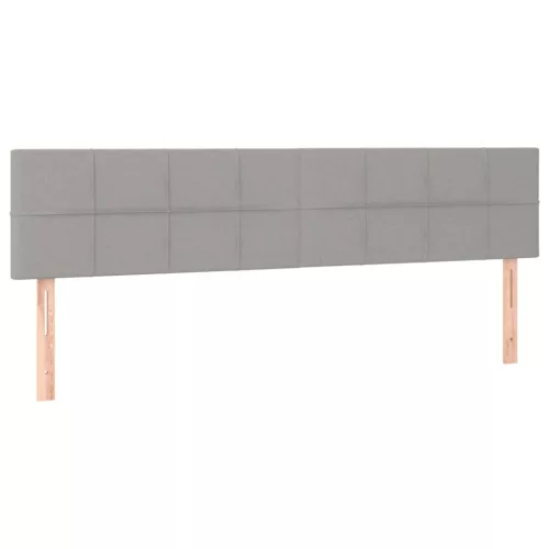  világosszürke szövet rugós és LED-es ágy matraccal 160x200 cm