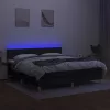  fekete szövet rugós és LED-es ágy matraccal 180 x 200 cm