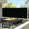 fekete kihúzható oldalsó terasz-napellenző 600 x 160 cm