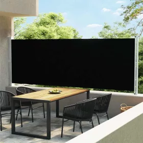  fekete kihúzható oldalsó terasz-napellenző 600 x 160 cm
