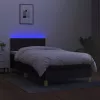  fekete szövet rugós és LED-es ágy matraccal 80 x 200 cm