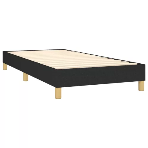  fekete szövet rugós és LED-es ágy matraccal 80 x 200 cm
