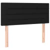  fekete szövet rugós és LED-es ágy matraccal 80 x 200 cm