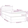  fekete szövet rugós és LED-es ágy matraccal 80 x 200 cm