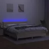  krémszínű szövet rugós és LED-es ágy matraccal 180 x 200 cm