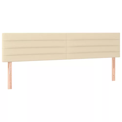  krémszínű szövet rugós és LED-es ágy matraccal 180 x 200 cm