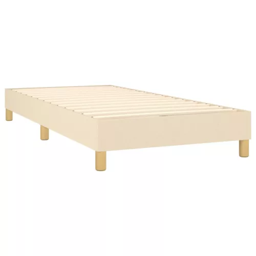  krémszínű szövet rugós és LED-es ágy matraccal 90x190 cm