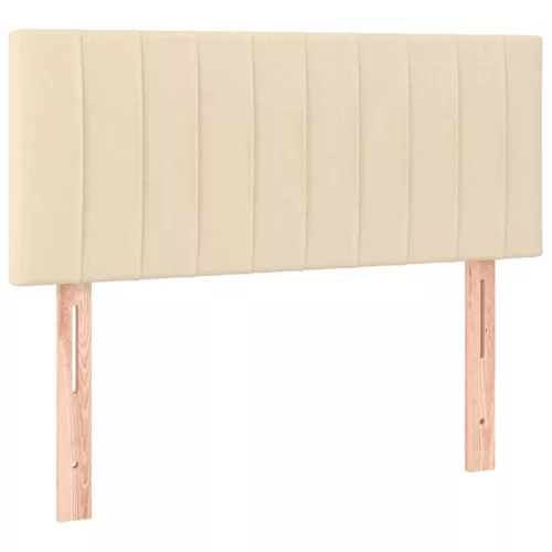 krémszínű szövet rugós és LED-es ágy matraccal 90x190 cm