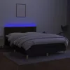  fekete szövet rugós és LED-es ágy matraccal 140x200 cm