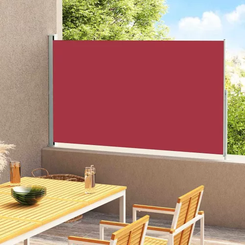  piros behúzható oldalsó terasznapellenző 180 x 300 cm
