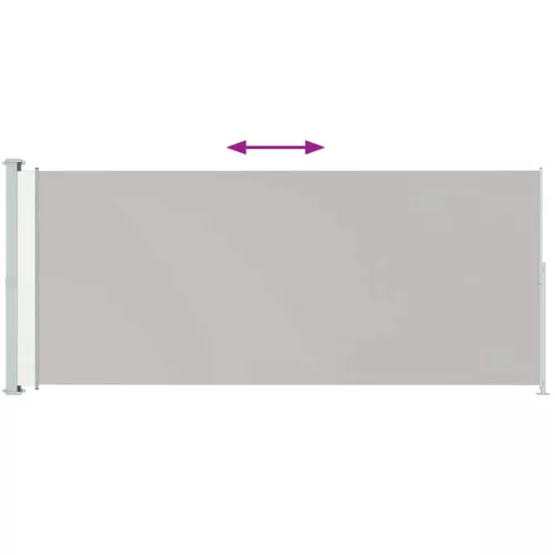  krémszínű behúzható oldalsó terasznapellenző 180 x 500 cm