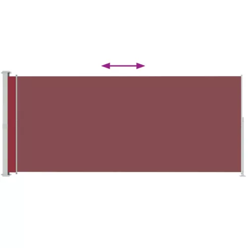  piros behúzható oldalsó terasznapellenző 180 x 500 cm