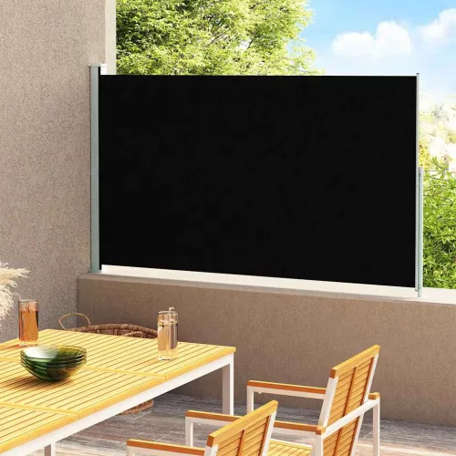  fekete behúzható oldalsó terasznapellenző 200 x 300 cm
