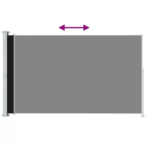  fekete behúzható oldalsó terasznapellenző 200 x 300 cm
