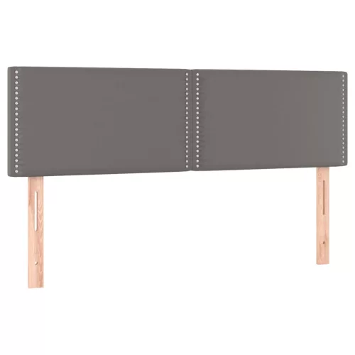  szürke műbőr rugós ágy matraccal és LED-del 140x190 cm