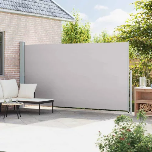  szürke behúzható oldalsó terasznapellenző 200 x 500 cm