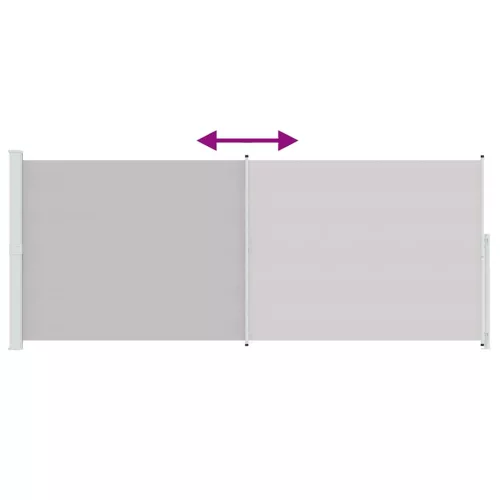  szürke behúzható oldalsó terasznapellenző 200 x 500 cm
