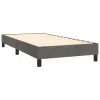  sötétszürke bársony rugós és LED-es ágy matraccal 90x190 cm