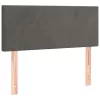  sötétszürke bársony rugós és LED-es ágy matraccal 90x190 cm