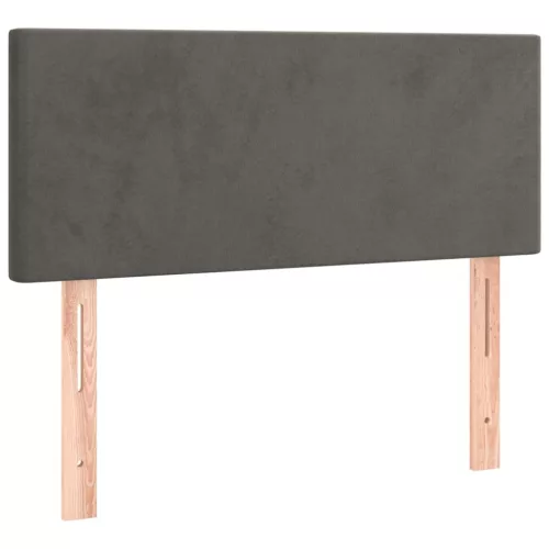  sötétszürke bársony rugós és LED-es ágy matraccal 90x190 cm