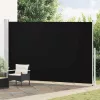  fekete behúzható oldalsó terasznapellenző 220 x 500 cm