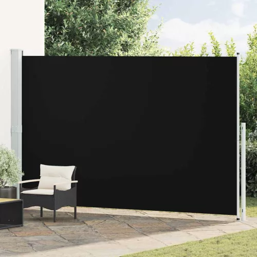  fekete behúzható oldalsó terasznapellenző 220 x 500 cm