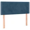  sötétkék bársony rugós és LED-es ágy matraccal 120x200 cm