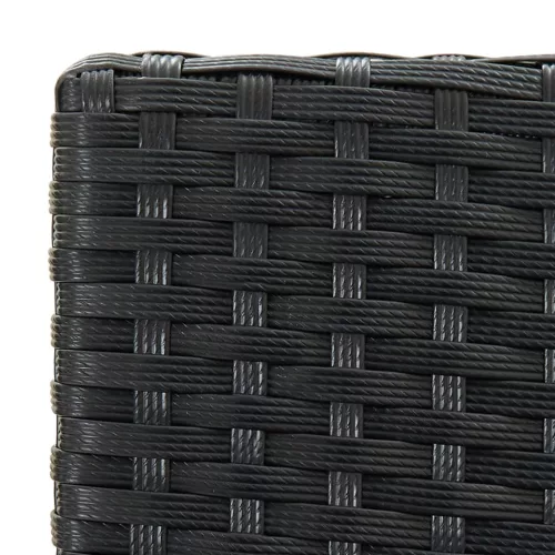  2 db fekete polyrattan kerti bárszék párnával