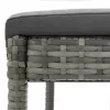  4 db szürke polyrattan kerti bárszék párnával