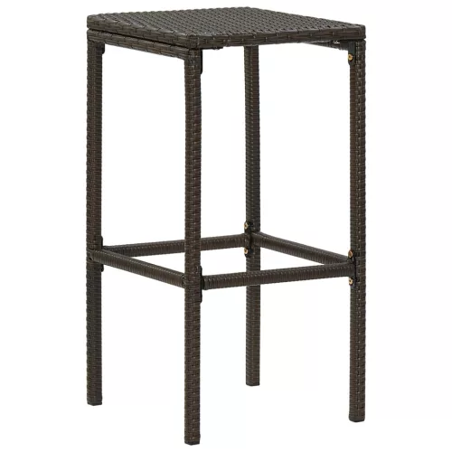  2 db barna polyrattan bárszék párnával