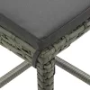  3 db szürke polyrattan bárszék párnával