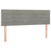  világosszürke bársony rugós és LED-es ágy matraccal 140x190 cm