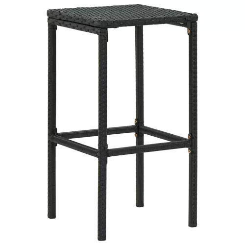  4 db fekete polyrattan bárszék párnával