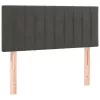  sötétszürke bársony rugós és LED-es ágy matraccal 90x200 cm