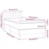  sötétszürke bársony rugós és LED-es ágy matraccal 90x200 cm