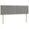 világosszürke bársony rugós és LED-es ágy matraccal 140x200 cm