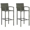  2 db szürke polyrattan bárszék