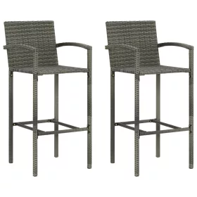  2 db szürke polyrattan bárszék