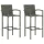  2 db szürke polyrattan bárszék
