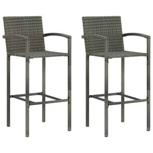  2 db szürke polyrattan bárszék